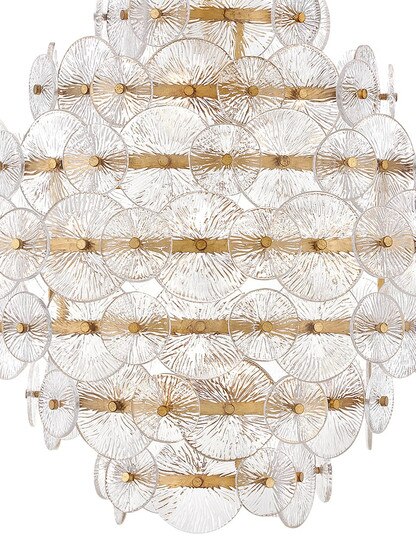Rene 16 Light Medium Chandelier in Distressed Brass