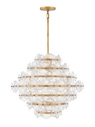 Rene 16 Light Medium Chandelier in Distressed Brass