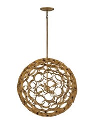 Centric 6 Light Small Orb Chandelier in Burnished Gold