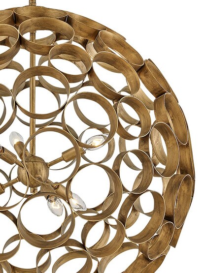 Centric 6 Light Small Orb Chandelier in Burnished Gold