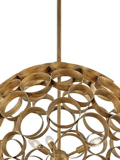 Centric 6 Light Small Orb Chandelier in Burnished Gold