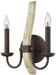 Middlefield Double Sconce With Iron Rust Finish.