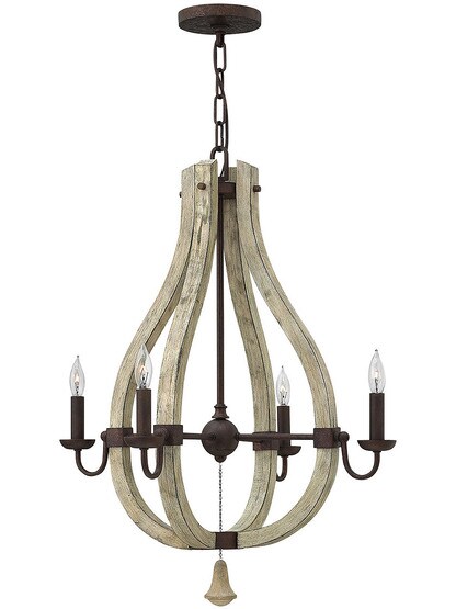Middlefield 4-Light Chandelier With Iron Rust Finish.
