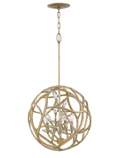 Eve 3 Light Medium Orb Chandelier in Champagne Gold
