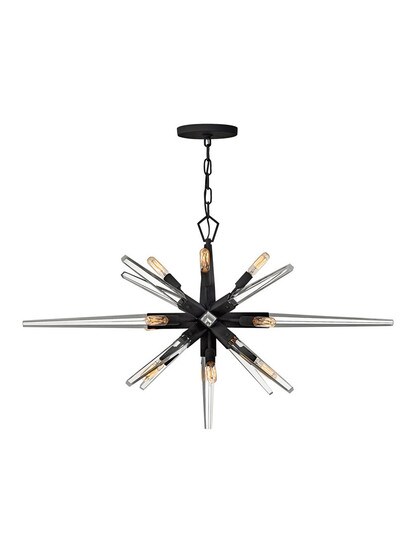 Ariel 12 Light Linear Pendant in Black