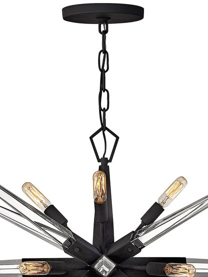 Ariel 12 Light Linear Pendant in Black