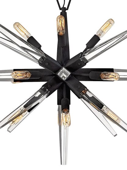 Ariel 12 Light Linear Pendant in Black