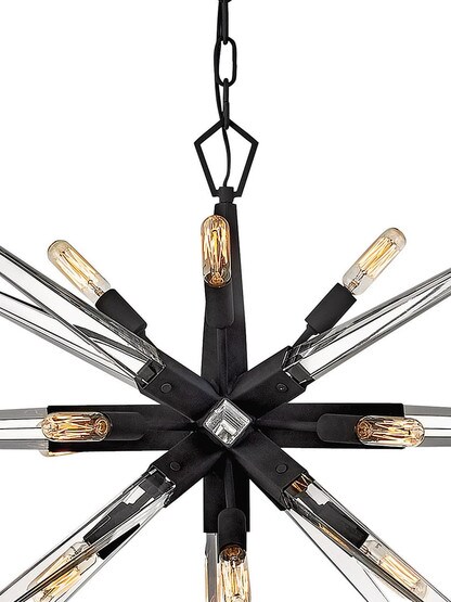 Ariel 12 Light Linear Pendant in Black