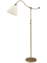 Hyde Park Counter Balance Floor Lamp with Off-White Linen Shade.