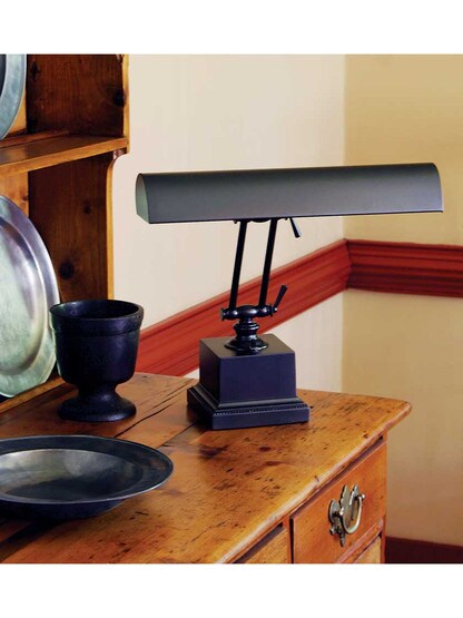 Alternate View of 13 inch Piano Desk Lamp with Square Base.