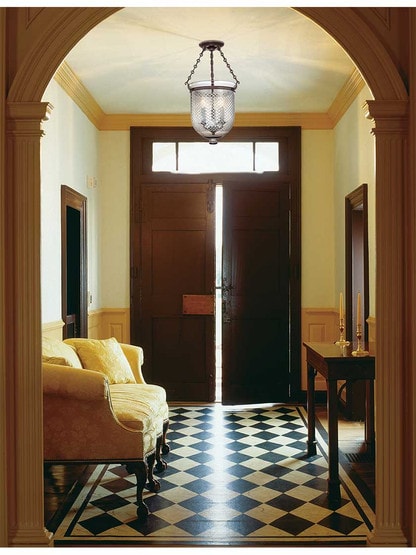 Alternate View of Hampton Bell Jar Ceiling Light With Etched Star Pattern