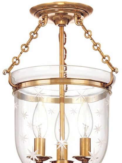 Hampton Bell Jar Ceiling Light with Etched Star Pattern