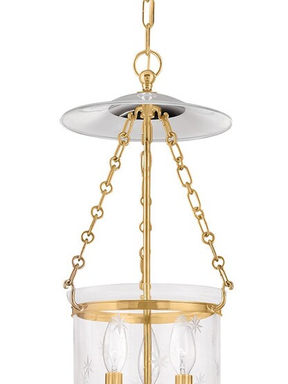 Hampton Bell Jar Hall Pendant with Etched Star Pattern