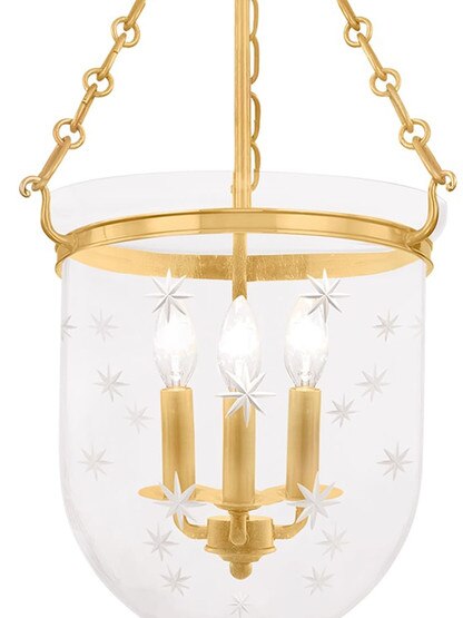 Hampton Large Bell Jar Ceiling Light with Etched Star Pattern