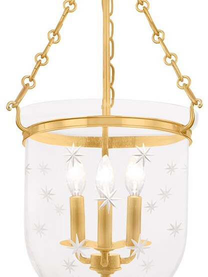 Hampton Large Bell Jar Ceiling Light with Etched Star Pattern