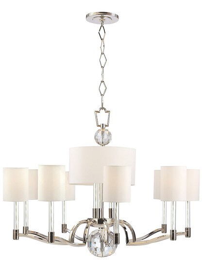 Waterloo 12-Light Chandelier in Polished Nickel