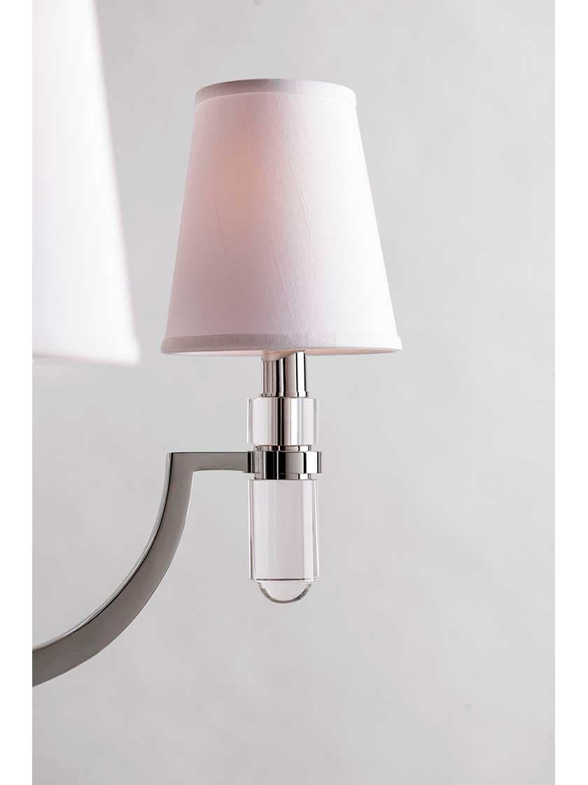 Alternate View of Dayton 2 Light Wall Sconce With White Fabric Shade
