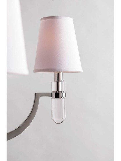 Alternate View of Dayton 2 Light Wall Sconce With White Fabric Shade