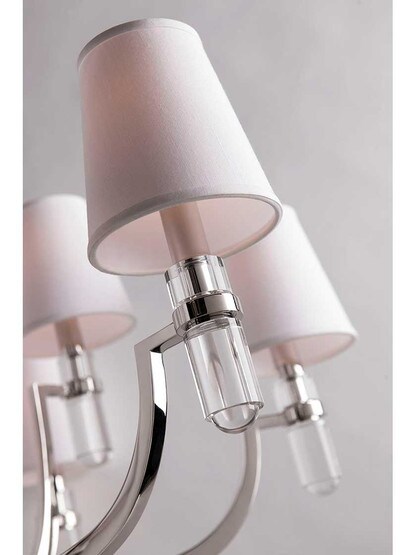 Alternate View 2 of Dayton 9 Light Chandelier With White Fabric Shades