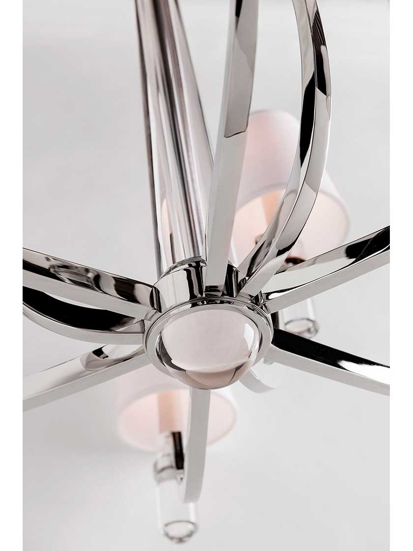 Alternate View 3 of Dayton 9 Light Chandelier With White Fabric Shades