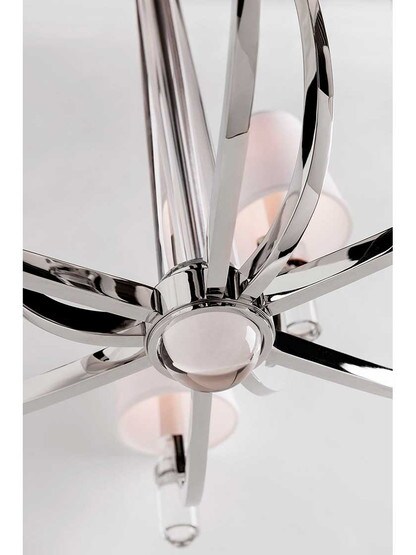 Alternate View 3 of Dayton 9 Light Chandelier With White Fabric Shades