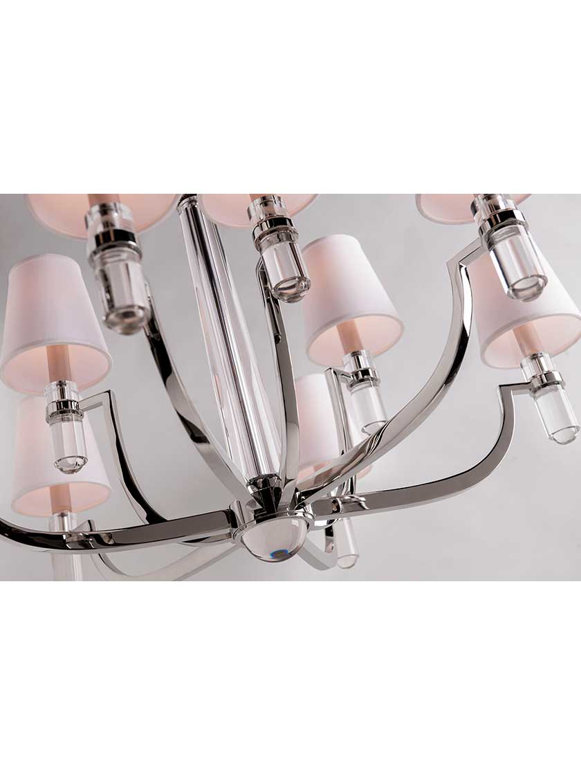 Alternate View 4 of Dayton 9 Light Chandelier With White Fabric Shades