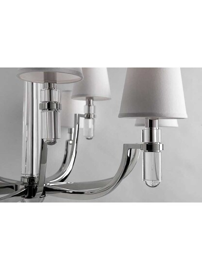 Alternate View 5 of Dayton 9 Light Chandelier With White Fabric Shades