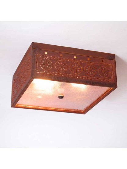 Alternate View 2 of Square Flush-Mount Ceiling Light with Chisel Design.