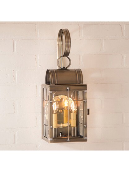 Toll House 2-Light Suspended Wall Lantern in Antique Copper or Brass