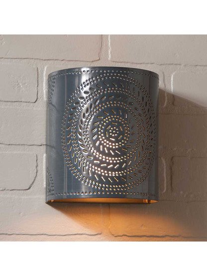 Alternate View of Chisel Pattern One-Light Wall Sconce.