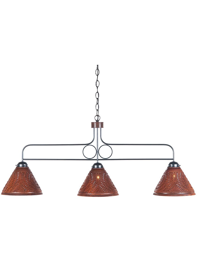 Franklin 3 Light Punched Tin Pendant With Choice of Finish, image size:840x1120