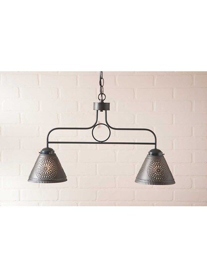 Alternate View of Franklin 2 light Tin Pendant.