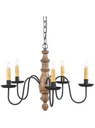 Country Inn Chandelier With Textured Black Finish