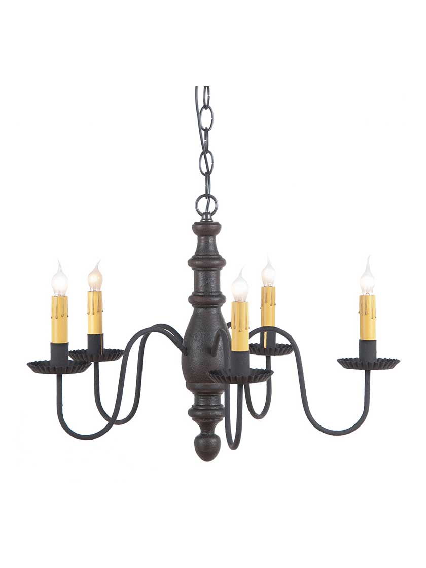 Country Inn Chandelier With Textured Black Finish