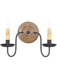 Ashford Painted Wood & Tin Sconce With Textured Black Finish