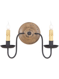 Ashford Painted Wood & Tin Sconce With Textured Black Finish