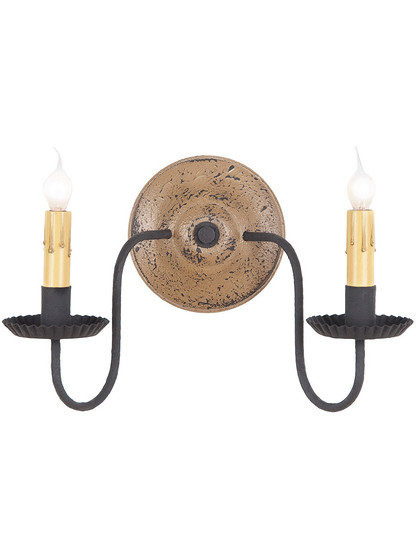 Ashford Painted Wood & Tin Sconce With Textured Black Finish
