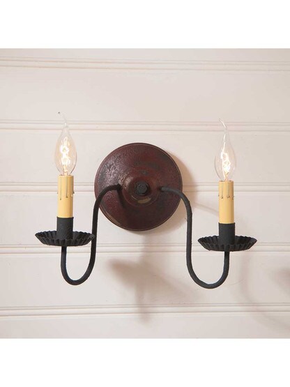 Alternate View 2 of Ashford Painted Wood and Tin Sconce With Textured Black Finish