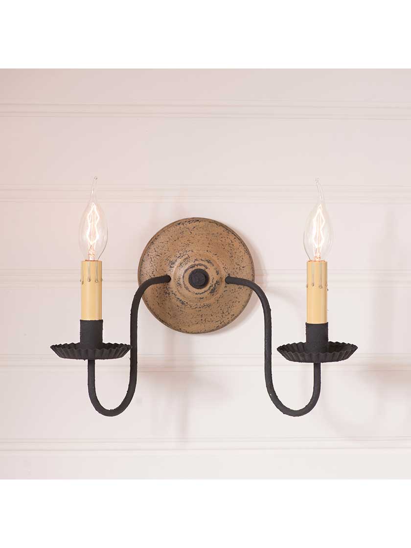 Alternate View 3 of Ashford Painted Wood and Tin Sconce With Textured Black Finish