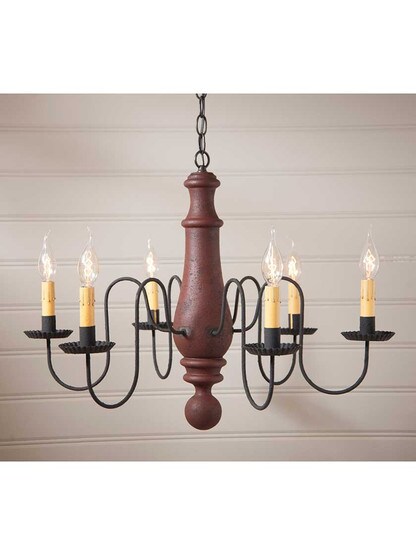 Alternate View 2 of Norfolk Large Wood and Tin Chandelier With Textured Black Finish