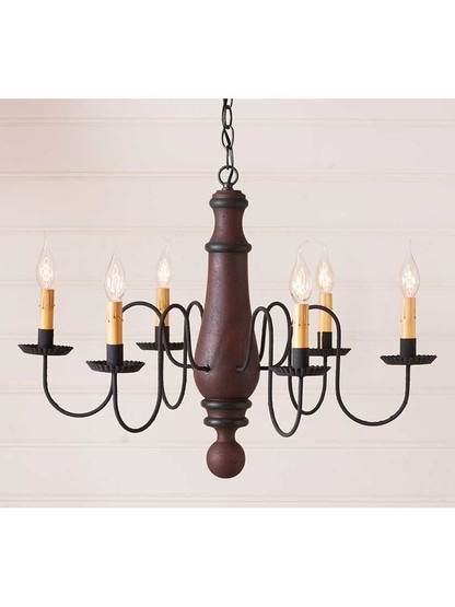 Alternate View 5 of Norfolk Large Wood and Tin Chandelier With Textured Black Finish