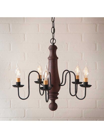 Alternate View 2 of Norfolk Wood and Tin Chandelier With Textured Black Finish