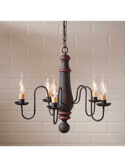 Alternate View 4 of Norfolk Wood and Tin Chandelier With Textured Black Finish