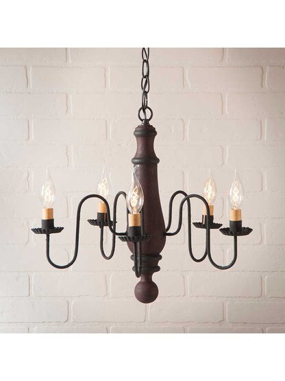Alternate View 5 of Norfolk Wood and Tin Chandelier With Textured Black Finish