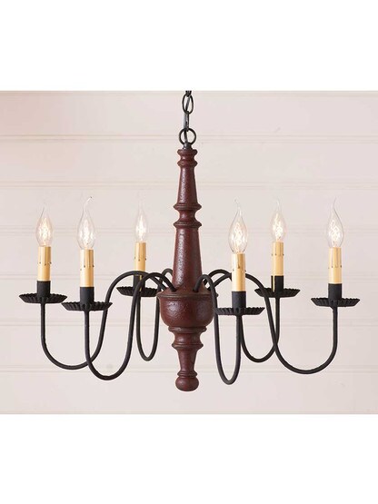 Alternate View 2 of Harrison Wood and Tin Chandelier With Textured Black Finish