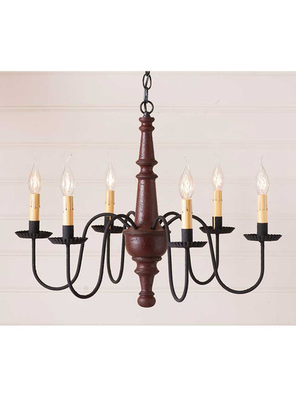 Harrison Wood & Tin Chandelier With Textured Black Finish