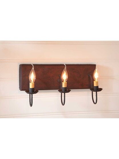 Alternate View 2 of Hartford Painted Wood and Tin Vanity Light With 3 Lights