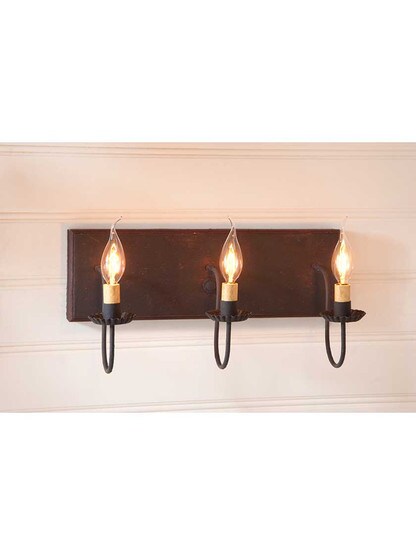 Alternate View 3 of Hartford Painted Wood and Tin Vanity Light With 3 Lights