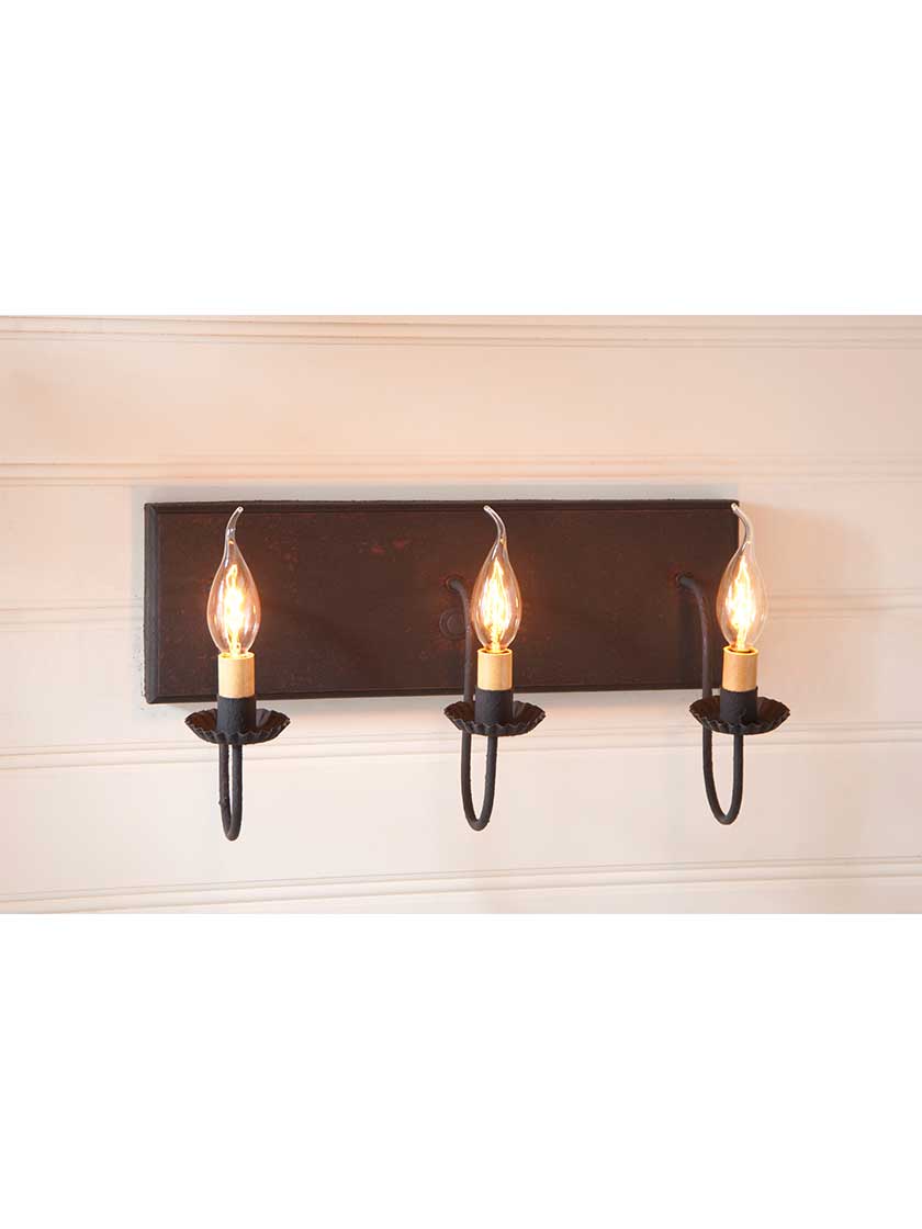 Alternate View 4 of Hartford Painted Wood and Tin Vanity Light With 3 Lights