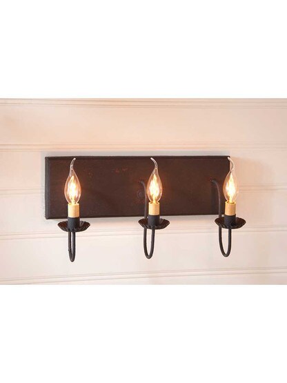 Alternate View 4 of Hartford Painted Wood and Tin Vanity Light With 3 Lights